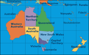 Map of Australien und Südpazifik