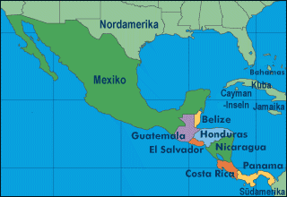 Map of Mittelamerika