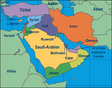 Map of Naher Osten