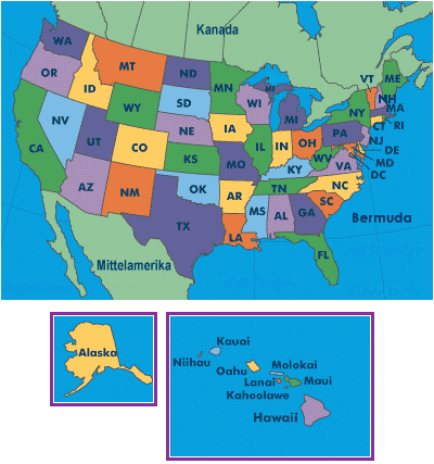 Map of Nordamerika